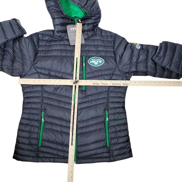 NEW Toray Gram Art Down Puffer Jacket NY Jets Corona Womens XL SLIM FIT M/L Blk - Picture 14 of 16